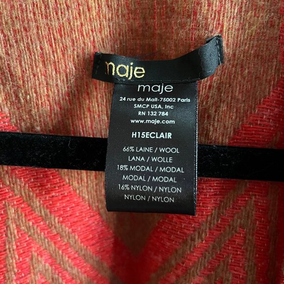 Maje Cape - Wool Blend - O/S - Authentic - Picture 10 of 17
